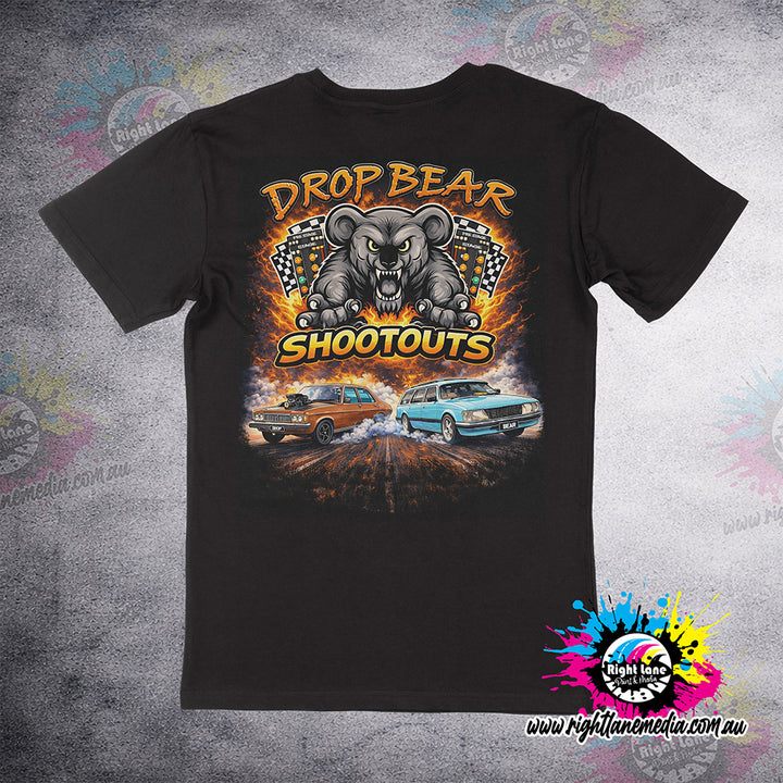 Drop Bear Shootout event Tee Adults and Kids Sizes