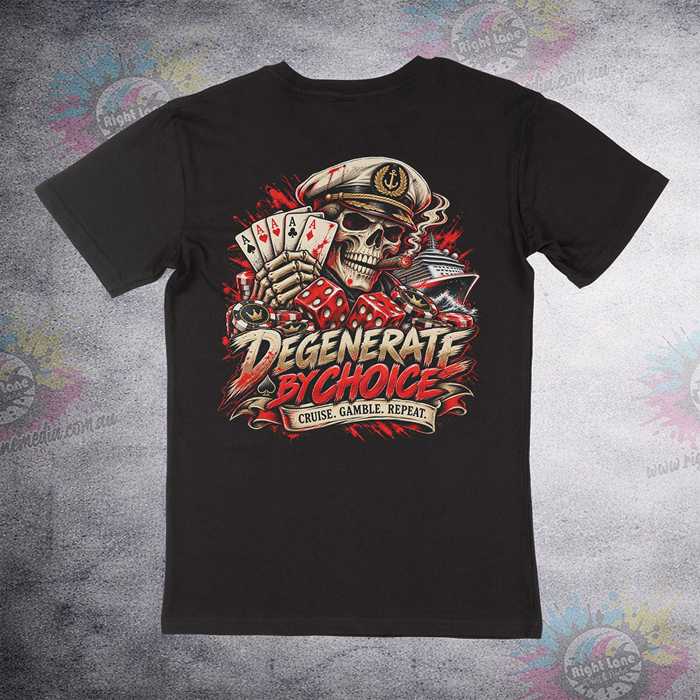 Aussie Club Royale Degenerate by Choice tee back
