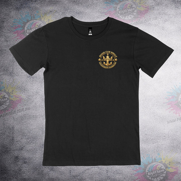 Aussie Club Royale Just One More Spin Gold Jackpot tee front