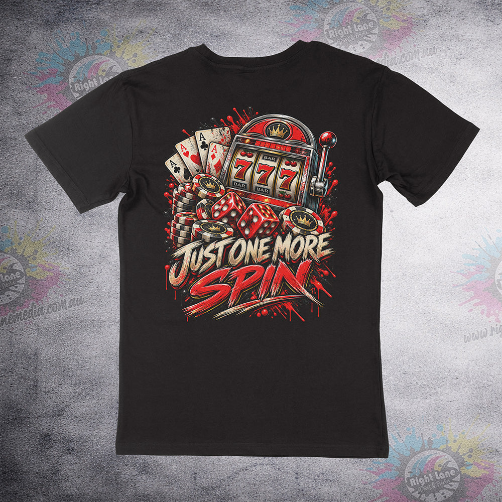 Aussie Club Royale Just One More Spin Retro Red tee back