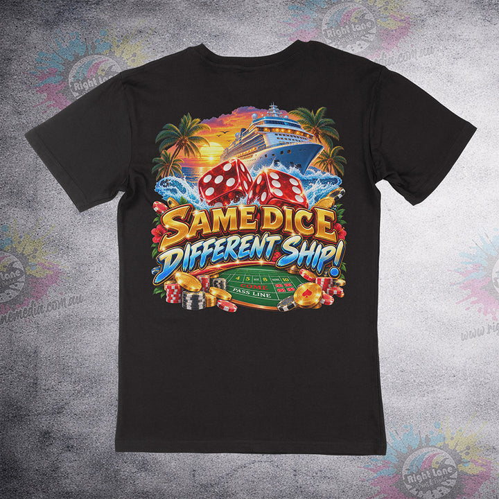 Aussie Club Royale Same Dice Different Ship tee back