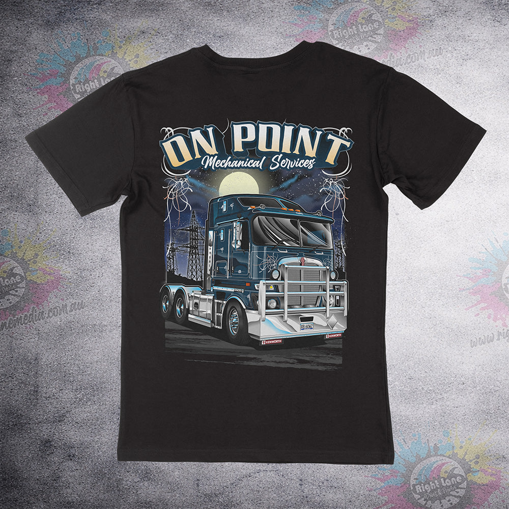 On Point Blue Kenworth tee back