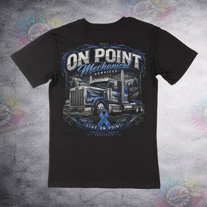 On Point Prostate Cancer Awareness tee back