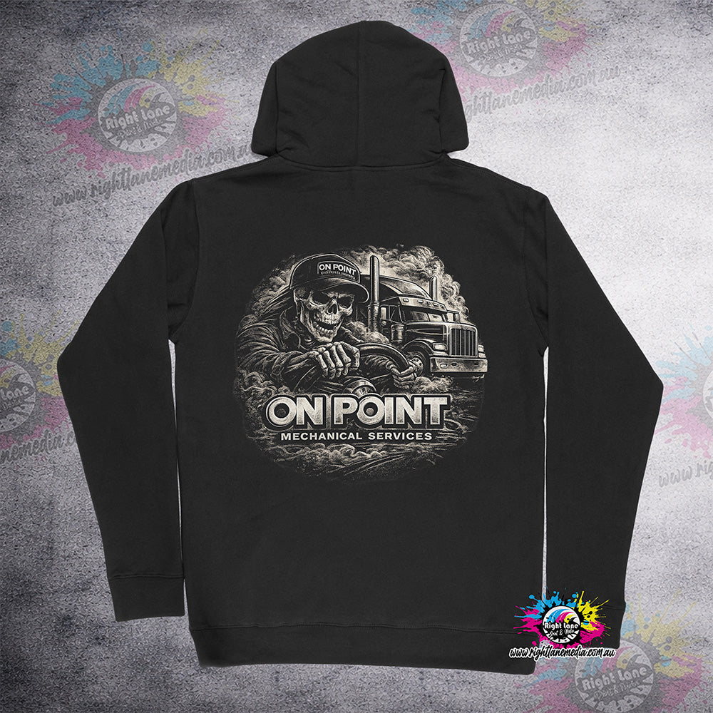 On Point Skeleton Driver hoodie back