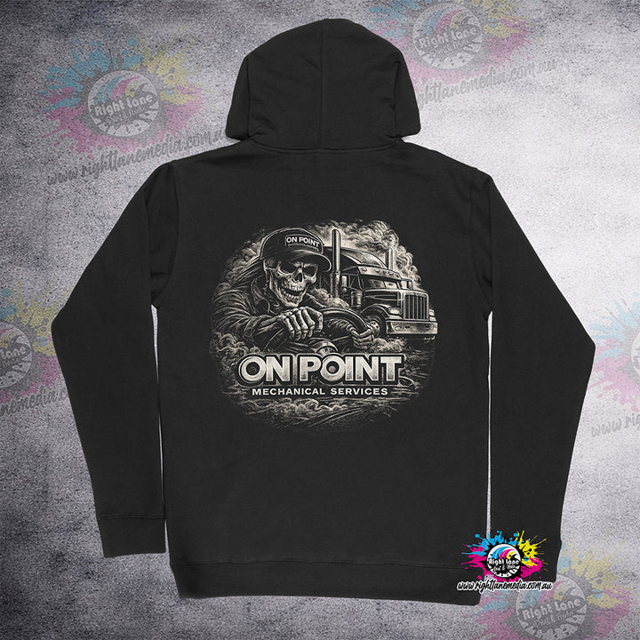 On Point Skeleton Driver hoodie back