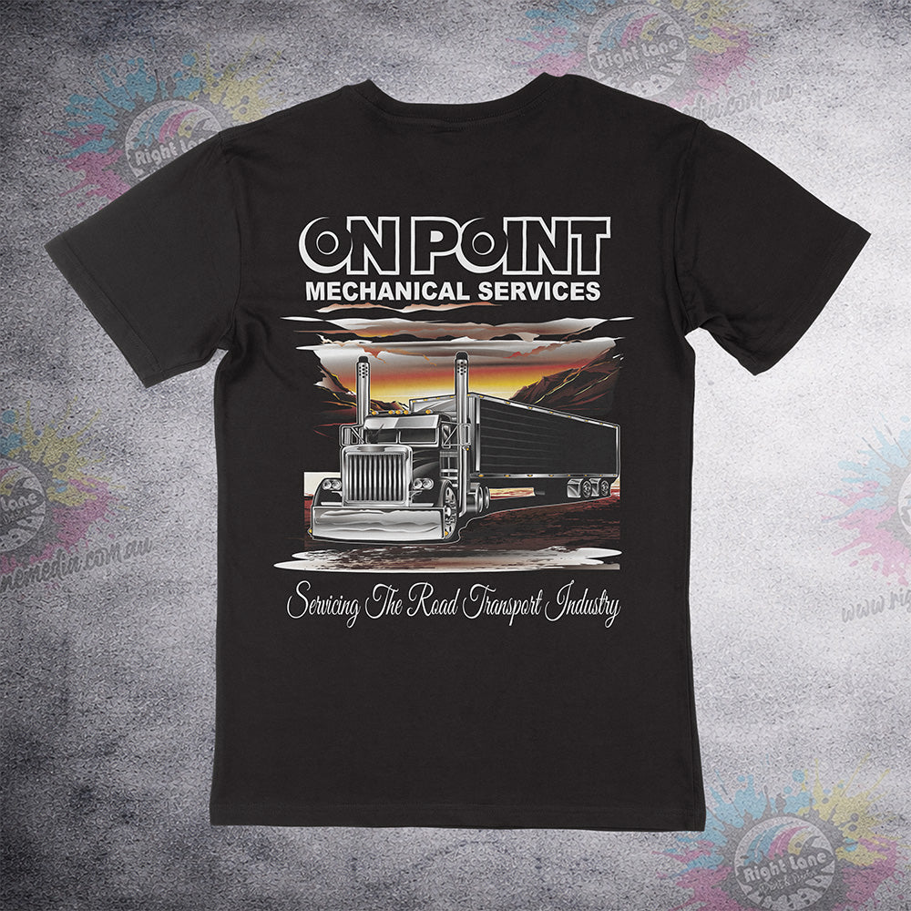 On Point Sunset Truck Tee back