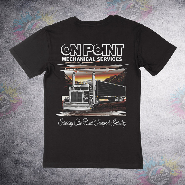 On Point Sunset Truck Tee back
