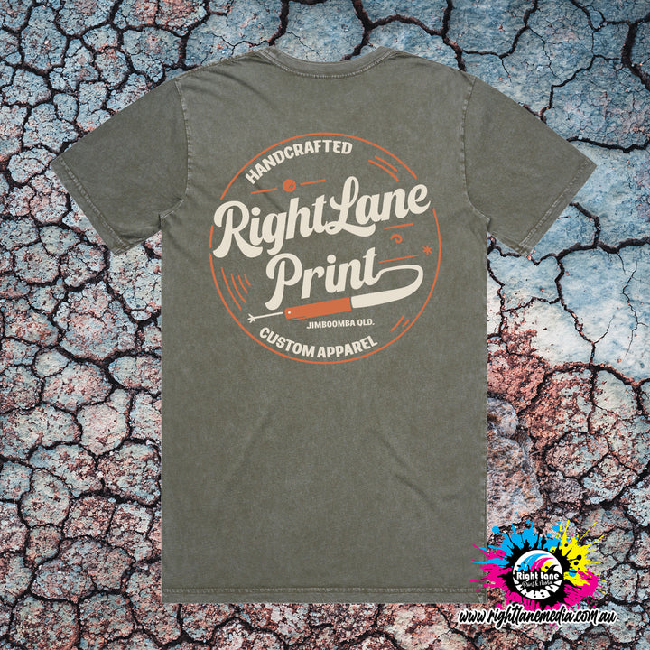 RLPM Hand Crafted Logo on Moss Stone - Stone Wash Tee