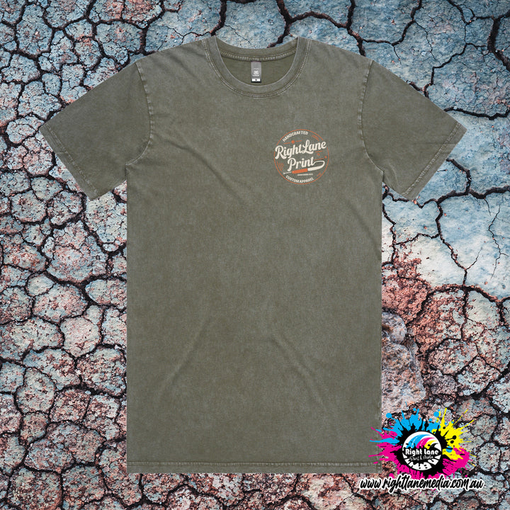 RLPM Hand Crafted Logo on Moss Stone - Stone Wash Tee